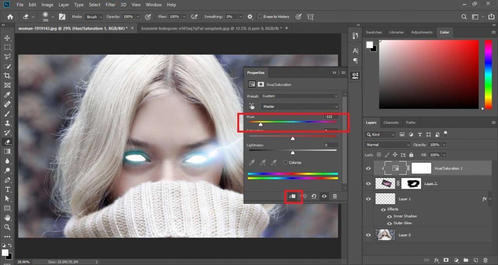 how to do glowing eyes in photoshop