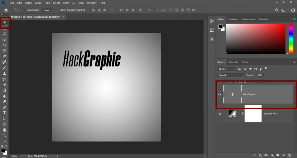 how to center text in photoshop1