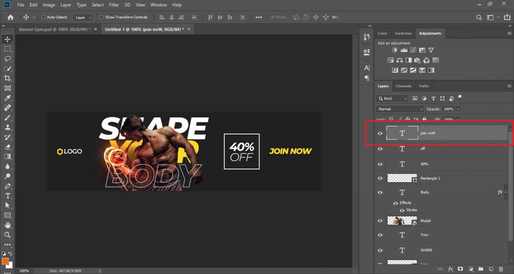 how to make a banner ad in photoshop