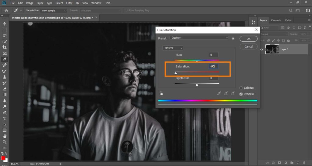 Step 2: How to Desaturate a Photo in Photoshop